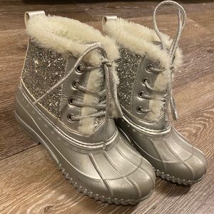 Girls - Faux fur glitter duck boots